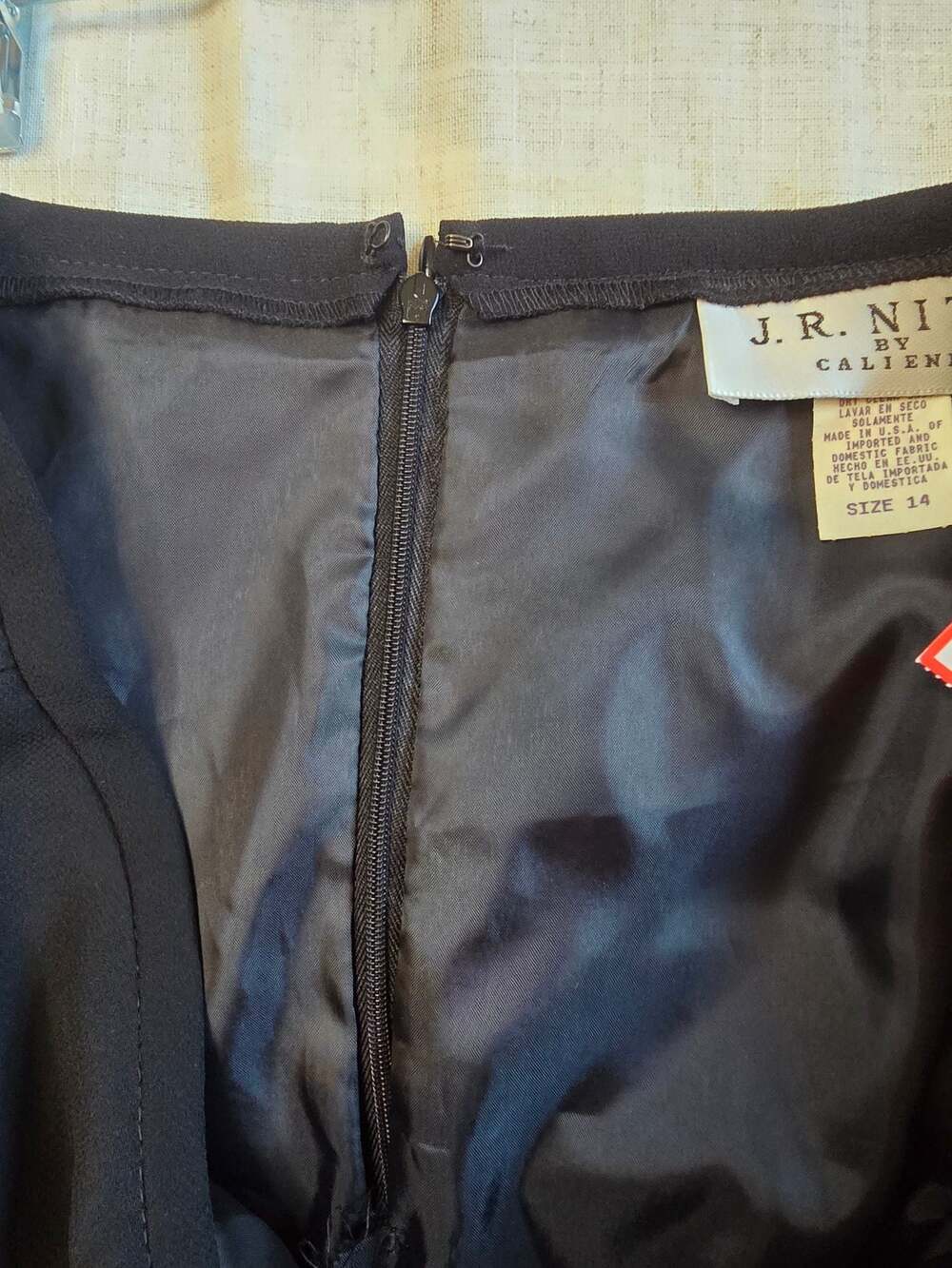J.R. Nites by Caliendo Black Long Chiffon Lined Skirt Size 14 New With Tags